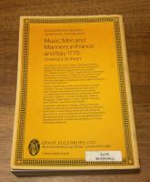 Music, Men and Manners in France and Italy 1770
