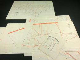 甲斐国東山梨郡等々力村　全図1舗・分検地図41舗1綴り 揃い（肉筆・彩色 古地図）