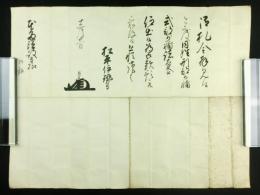 柳沢吉里 花押入り 書状 本多隠岐守宛（二代甲府藩主・松平伊勢守）