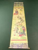 歌川芳虎　蚕祖神・養蚕繁栄の図　竪二枚続　彩色木版画