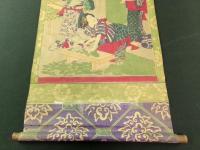 歌川芳虎　蚕祖神・養蚕繁栄の図　竪二枚続　彩色木版画