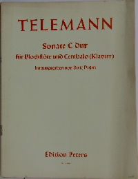 TELEMANN  Sonate C dur  fur Blockflote und Cembalo (Klavier)  herausgegeben von Dietz Degen