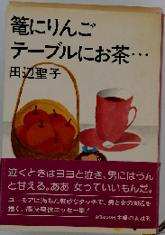 籠にりんごテーブルにお茶…