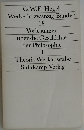 G.W.F. Hegel  Werke in zwanzig Banden  18