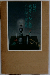 城外夜ざくらと雪