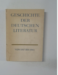 GESCHICHTE DER DEUTSCHEN LITERATUR