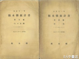 大正１１年　栃木県統計書　１編（人口及雑）第３編（産業）