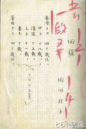 岡田禎子自筆草稿　「田植」戯曲