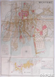 最新広島市街地図　裏面名勝地誌