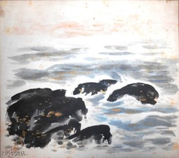 寺門幸蔵色紙　「海」