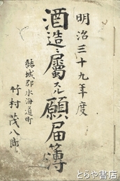 酒造ニ属スル願届簿　明治３９年度