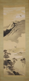 下村観山画幅　「暁下」　共箱