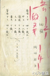 岡田禎子自筆草稿　「田植」戯曲