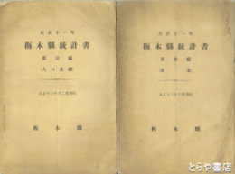 大正１１年　栃木県統計書　１編（人口及雑）第３編（産業）