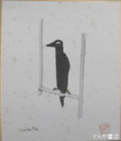 渡辺啓助小色紙　「鴉」