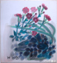 松本弘二色紙　赤い花（仮題）