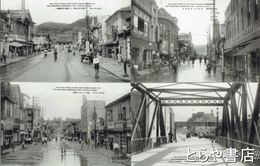 絵葉書　商港の小樽　稲穂町大通銀座街・色内町・公園通・停車場通・高架桟橋ほか