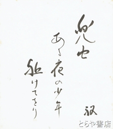 原裕色紙　「兜虫ある夜の少年駆けてをり」