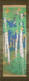 吉岡賢二画幅　「白樺」（仮題）