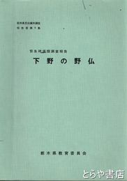 下野の野仏　緊急碑塔類調査報告