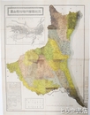 茨城県管内町村制全図　七五×三六センチ　銅版彩色図