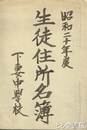 下妻中学校生徒住所名簿　昭和２０年度　原本