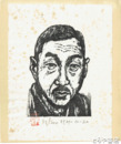飯野農夫也木版画　「野口雨情」肖像