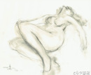 菊池辰幸デッサン　「裸婦」