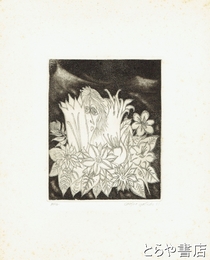 吉田正雄銅版画　「花と女性」