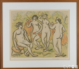 梅原龍三郎リトグラフ「讃美」