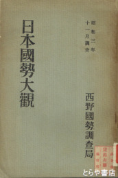 日本国勢大観　昭和３年１１月調査