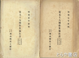 岡山県農工銀行営業報告書　５８・５９・８５期