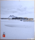 廣津龍伍色紙　「牛久沼之景」