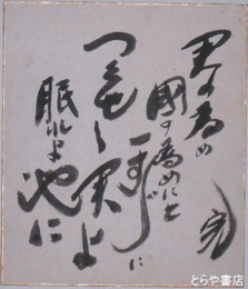 加藤完治小色紙　「君の為め国に為めにと一すじにつくせし君よ眠れよ池に」