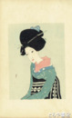 竹久夢二木版画「三味線草」