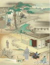 日蓮聖人御伝木版画　「身延隠棲」小堀鞆音・「星下奇瑞」蔦谷龍岬