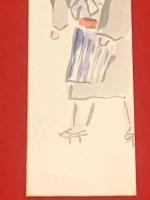 短冊【酒井三良・彩色絵入 毛筆肉筆 】絹本