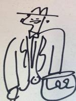 【小林桂樹、色紙、絵入り、ペン肉筆】
