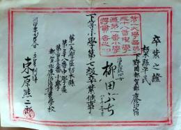 f25123001〇一枚摺物 木版 卒業証書 都賀郡 栃木県 明治１２年〇和本古書古文書