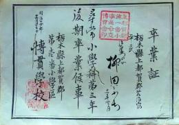 f25123002〇一枚摺物 木版 卒業証書 都賀郡 栃木県 明治１４年〇和本古書古文書