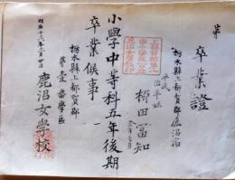 f25123013〇一枚摺物 木版 卒業証書 都賀郡 栃木県 明治１６年〇和本古書古文書