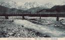 N26010687〇戦前絵葉書○長野県 明科松川橋より日本アルプス(北アルプス白馬連峰)の展望　古写真○和本古書古文書
