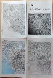 D26010Ⅰ05〇古地図比較 九州  大川柳川 明治大正昭和地図３枚＋写真 地形図集成 東京法令 １９７８年〇和本古書古文書