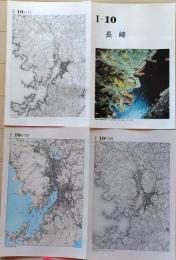 D26010Ⅰ10〇古地図比較 九州  長崎 明治大正昭和地図３枚＋写真 地形図集成 東京法令 １９７８年〇和本古書古文書