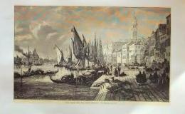 D26012508〇印刷 銅版画 カナレット スキアヴォーニ河岸 イタリア 昭和年代 ２００２年〇和本古書古文書