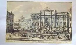 D26012512〇印刷 銅版画 トレビの泉 ローマ 昭和年代 ２００２年〇和本古書古文書