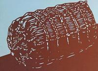 f240405012〇伊勢型紙 手彫り 俵 秋の風物詩 アート 伝統和紙工芸 貼り絵 切り絵 昭和レトロ インテリア〇和本古書古文書