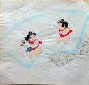 D26020519〇彩色木版画 団扇絵 うちわ絵 子供達  昭和年代〇和本古書古文書