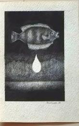 D26020406〇銅版画  魚  ひらめ  昭和年代〇和本古書古文書	