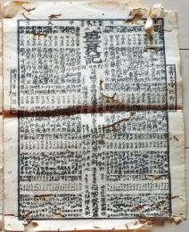 D26020701〇一枚刷り 和紙木版 江戸自慢  源平盛衰記 頼朝 重盛 義経　ことば遊び しゃれ なぞ 判じ絵 見立番付 江戸末期〇和本古書古文書